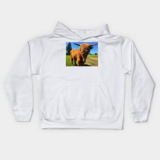 Scottish Highland Cattle Calf 2017 Kids Hoodie